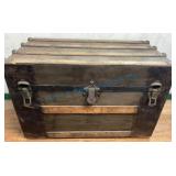 Wooden Trunk with Metal Hardware and Handles