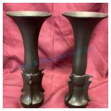 Matte Black Art Deco Vase Sculptures