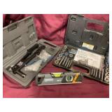 Tool Set Including Riveter, Tap Die Set, and Level