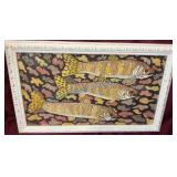 Framed 12x19-Inch Fish Artwork by Ruth Gallagher
