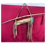 Leather Beaded Quiver and Hickory Bow