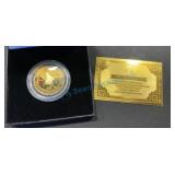 Gold-Plated Zimbabwe $100 Trillion Coin