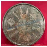 Antique Copper Persian Charger, 35-Inch Diameter