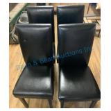 Four Black Parsons Dining Chairs