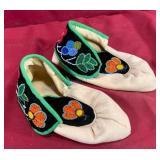 Floral Beaded Native American Moccasins