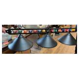 Billiard-Themed Three-Light Fixture