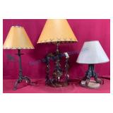 Three Cabin-Style Table Lamps