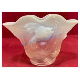 Opalescent Fenton Bowl with Fish Motif