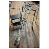 Mobility Aids Set with Crutches and Walker
