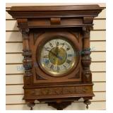 Antique Walnut German Wall Clock