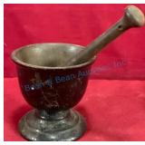 Early Cast-Iron Mortar and Pestle Set