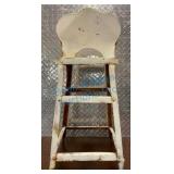 Metal Childï¿½s High Chair With Distressed Finish