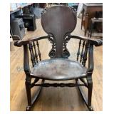 Carved Wooden Rocking Chair With Detailing