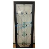 Stained and Bevel Glass Panel in Wood Frame