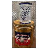 Columbine Pure Lard and Baking Powder Tins