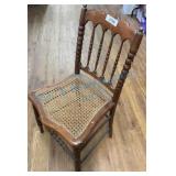 Handcrafted Walnut Side Chair with Cane Seat
