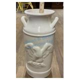 Ceramic Umbrella Stand With Eagle Motif