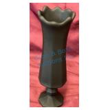 8 1/2 Inch Black Satin Vase by Tiffin
