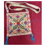 Native American Beaded Bag with Geometric Design