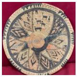 Native Woven Pictorial Tray, 12.5 Inches