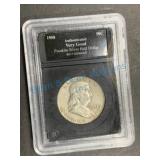 1958 Franklin Half Dollar in Certified Holder
