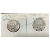 2001-P and 2006-D State Quarters