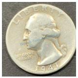 1941 Washington Quarter Coin