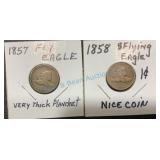 1857 and 1858 Flying Eagle Cents