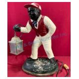 Early Concrete Black Americana Lawn Jockey