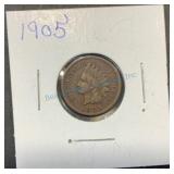 1905 Indian Head One-Cent Coin