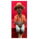 Concrete Yard Ornament of Boy Fishing