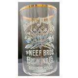 Neef Bros Brewing Co. Advertising Glass
