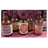 Six IRTP Label Steinie Beer Bottles