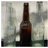 3 Early Embossed Miller Beer Bottles