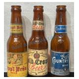 3 IRTP 8 Oz Pony Beer Bottles