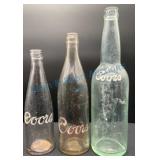 Three Early Coors Embossed Bottles