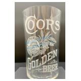 Early Coors Golden Beer Etched Glass