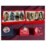 Decorative Miniature Shoes and Crystal Figurines