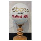 Coors Malted Milk Etched Glass Lamp, 20 in