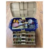 Fishing Tackle Box With Assorted Contents