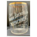 Union Brewing Co. Denver Etched Beer Glass