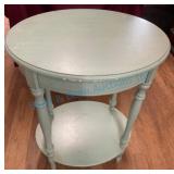 Two-Tier Oval Side Table With Painted Finish