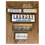 Rustic Wooden Wall Signage Set