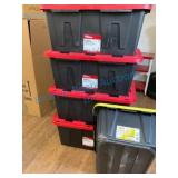 Five Storage Totes, Various Sizes