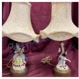 Porcelain Figurine Lamps With Shades