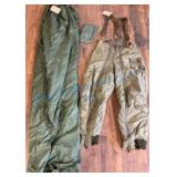 U.S. Army Gear: Sleeping Bag, Flight Pants, Poncho