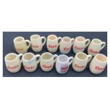 12 Coors Miniature Porcelain Mugs