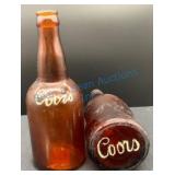 Early Amber Embossed Coors Bottles