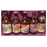 Five IRTP Steinie Beer Bottles