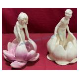 Vintage Nude Figure Flower Frogs
